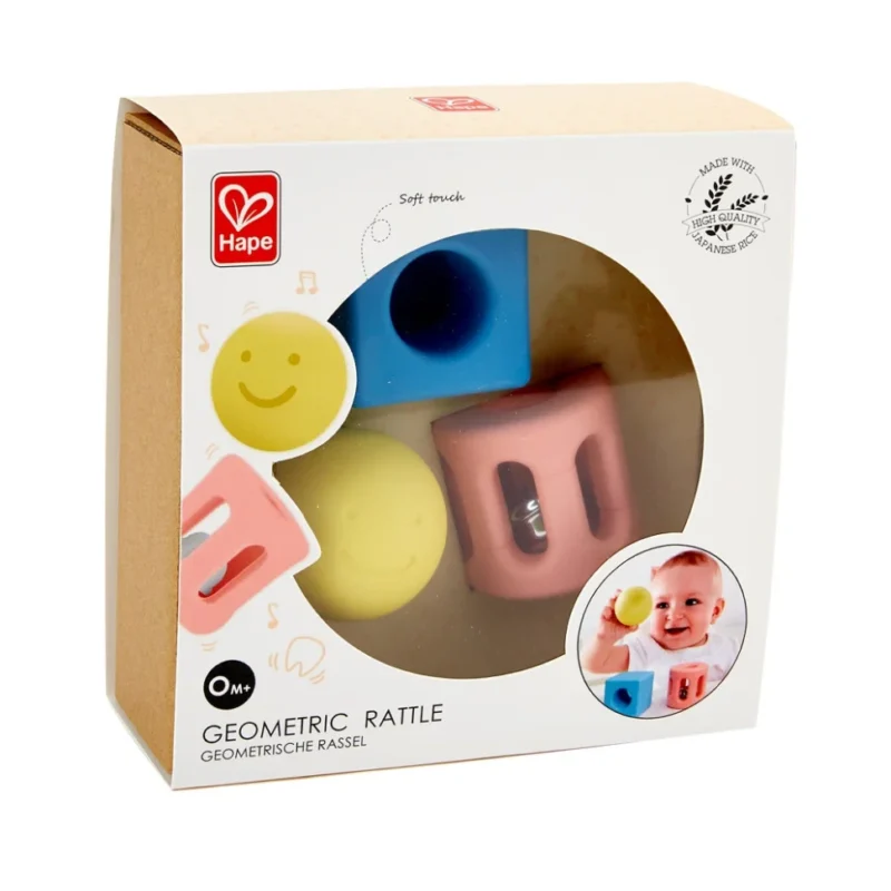 Набір брязкалець Hape Геометричні фігури 3 в 1 (E0454)
