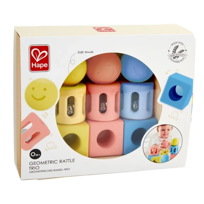 Набір брязкалець Hape Геометричні фігури 9 в 1 (E0456) - Зображення 1