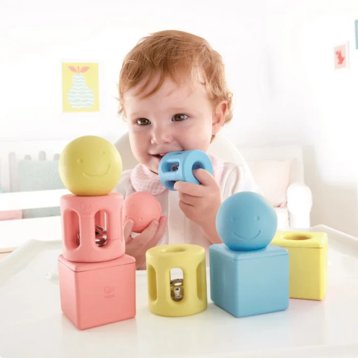 Набір брязкалець Hape Геометричні фігури 9 в 1 (E0456) - Зображення 5