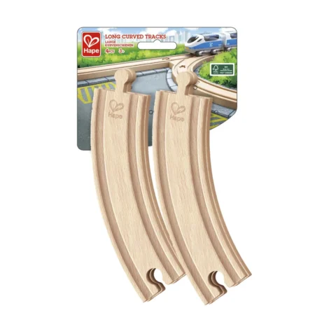Набір для залізниці Hape довгі  вигнуті рейки 4 шт (E3777)