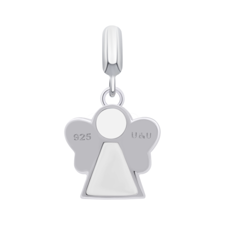 Кулон Янголятко з блакитною та білою емаллю - Зображення 2