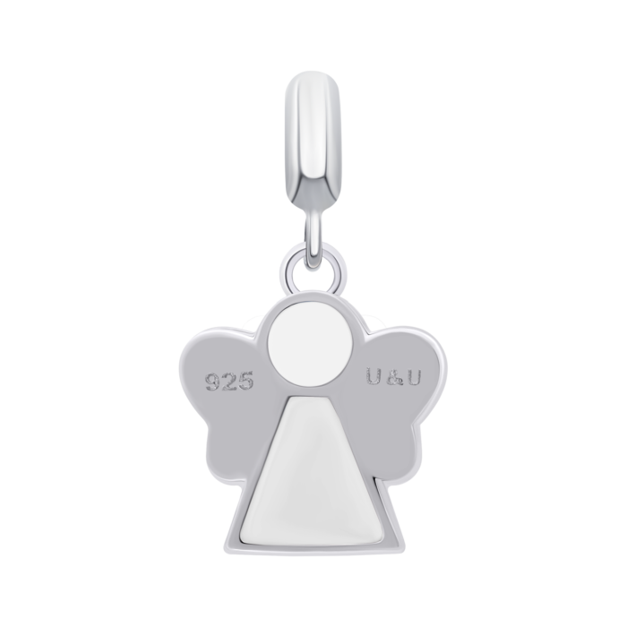 Кулон Янголятко з блакитною та білою емаллю - Зображення 2