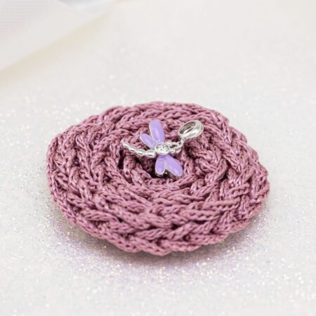 Кулон Бабка з фіолетовою емаллю та фіанітом - Зображення 2