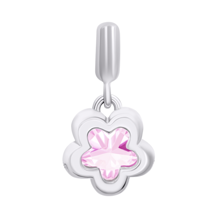 Кулон Квітка сяюча з рожевим фіанітом - Зображення 2