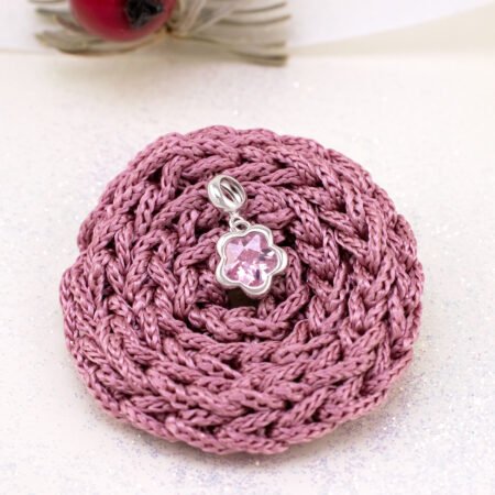 Кулон Квітка сяюча з рожевим фіанітом - Зображення 5