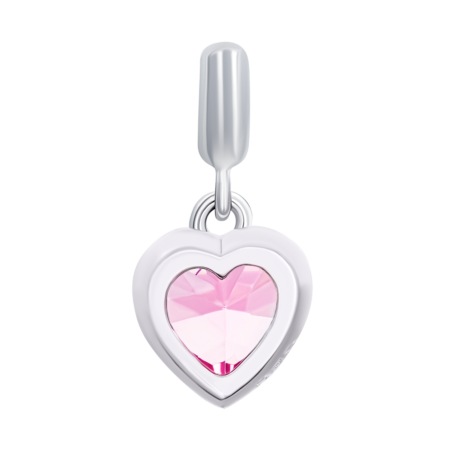 Кулон Серце сяюче з рожевим фіанітом - Зображення 2