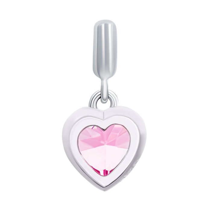 Кулон Серце сяюче з рожевим фіанітом - Зображення 2