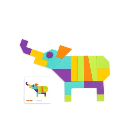 Мозаїка-Танграм *Кольорова*, з рівнями складності, 20 карток та 21 фігура - Зображення 3