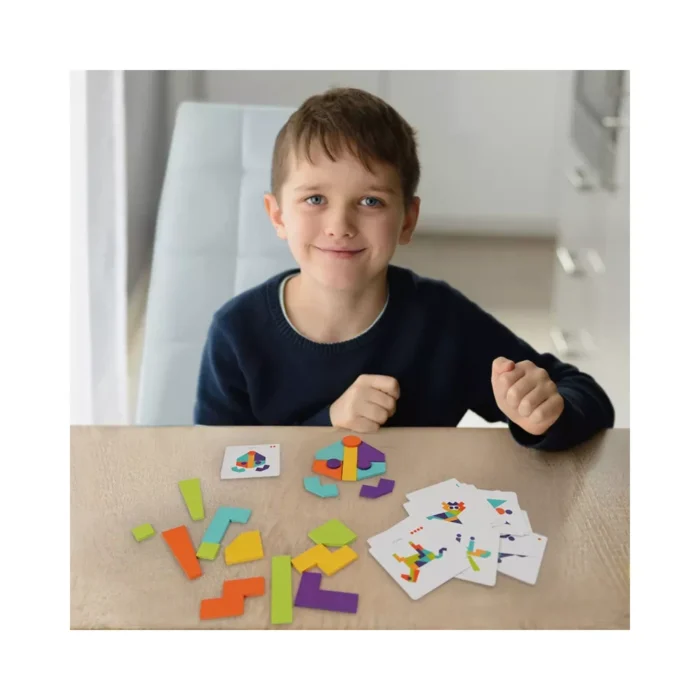 Мозаїка-Танграм *Кольорова*, з рівнями складності, 20 карток та 21 фігура - Зображення 5