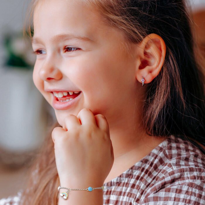 Браслет на ланцюжку Веселка з різнобарвною емаллю - Зображення 4