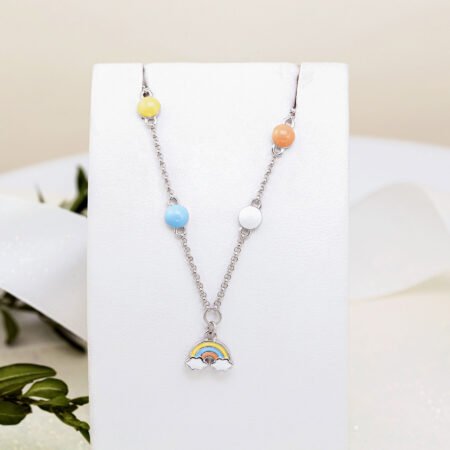 Браслет на ланцюжку Веселка з різнобарвною емаллю - Зображення 5