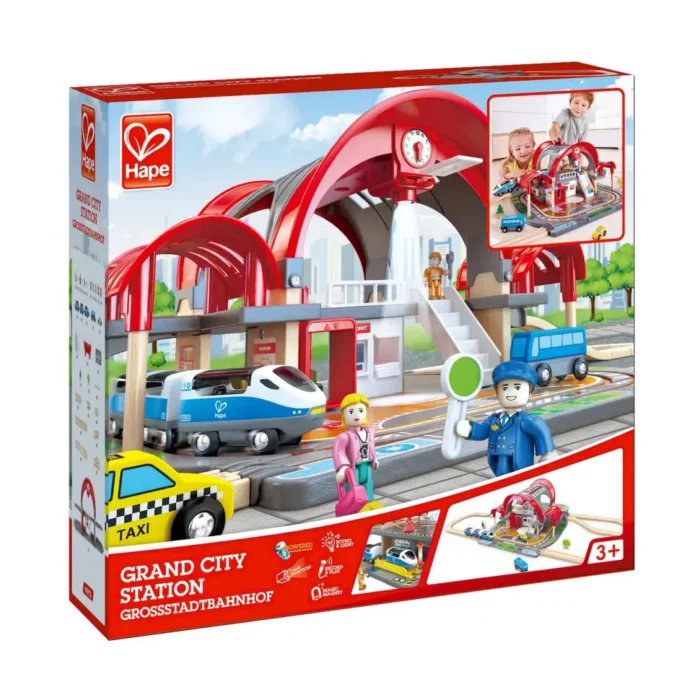 Іграшкова залізниця Hape Станція Гранд-Сіті зі світловими та звуковими ефектами (E3725) - Зображення 1