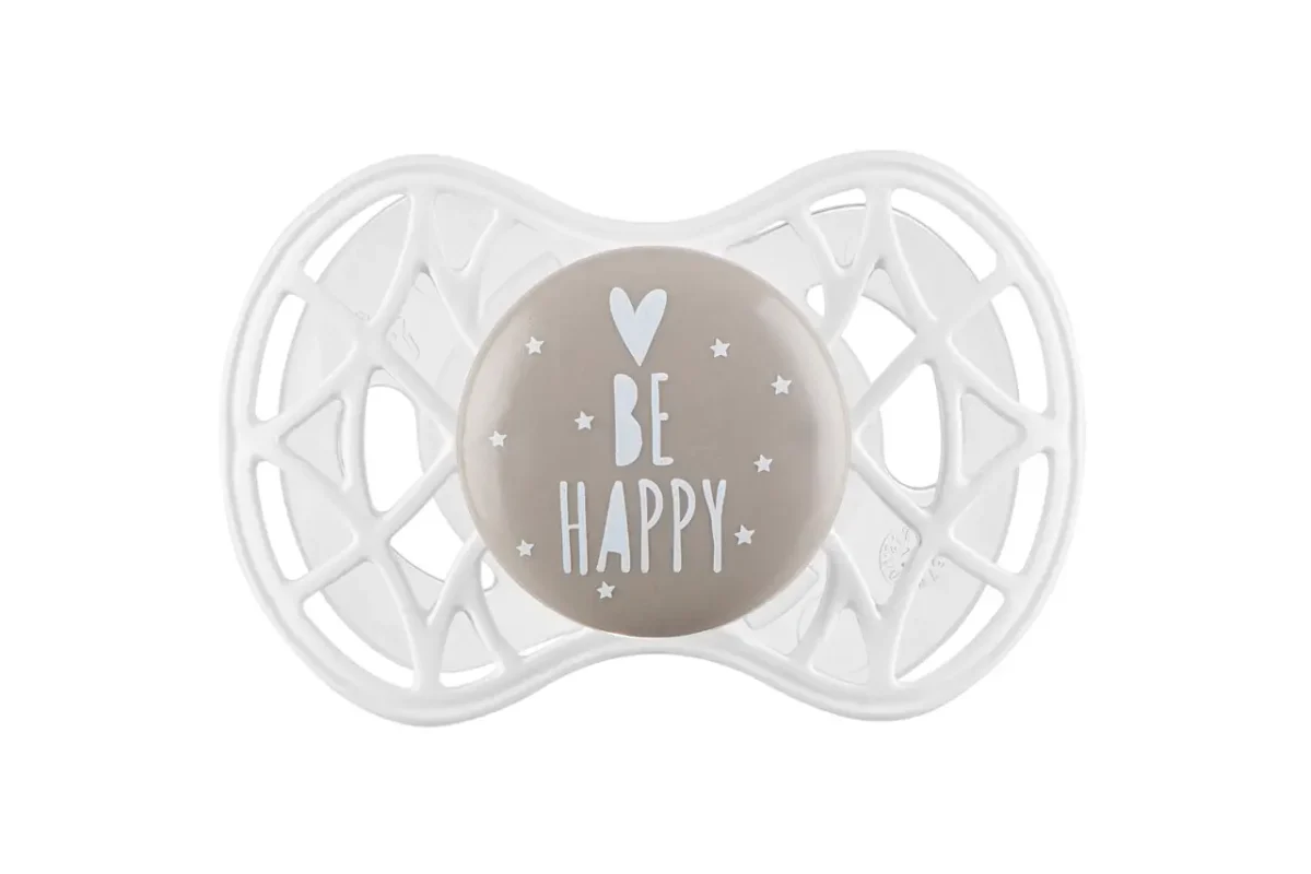 Пустушка Nuvita Air55 Cool 6міс+, симетрична, BE HAPPY сірий