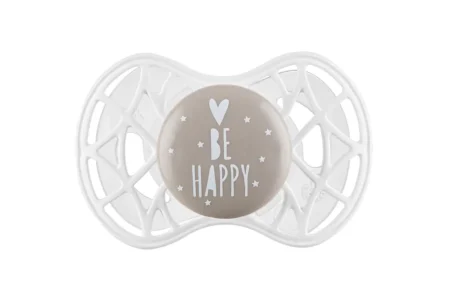 Пустушка Nuvita Air55 Cool 6міс+, симетрична, BE HAPPY сірий