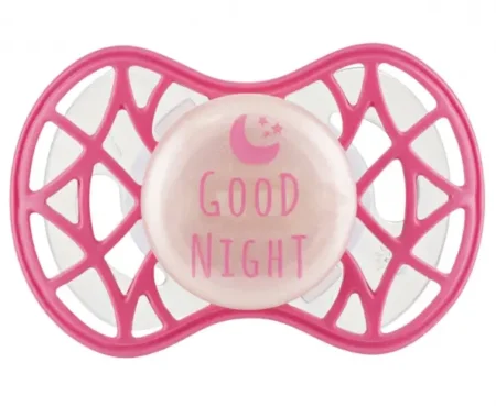Пустушка Nuvita Air55 Cool 6міс+, симетрична, світиться у темряві, GOOD NIGHT марсаловий