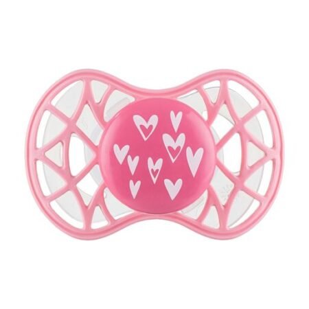 Пустушка Nuvita Air55 Cool 6міс+, симетрична, сердечки, рожевий