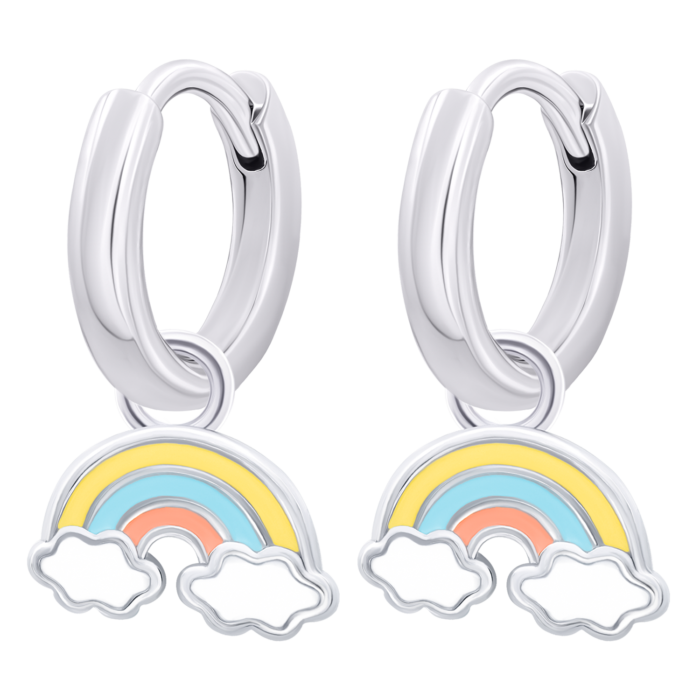 Сережки з підвісами 12х12 Веселка Жовтий - Зображення 2