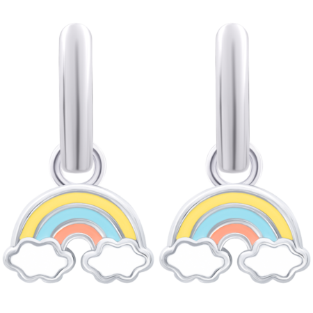 Сережки з підвісами 12х12 Веселка Жовтий