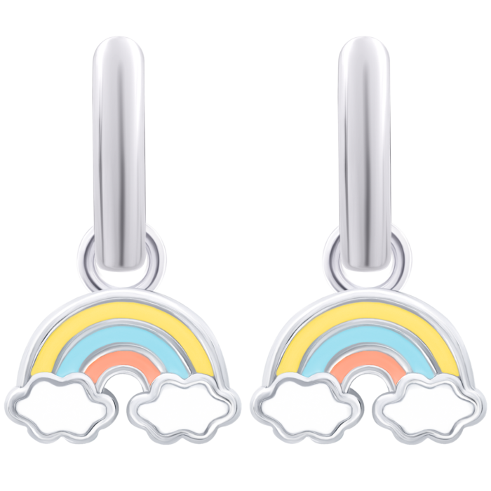 Сережки з підвісами 12х12 Веселка Жовтий - Зображення 1