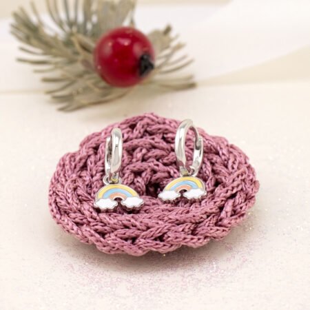 Сережки з підвісами 12х12 Веселка Жовтий - Зображення 3