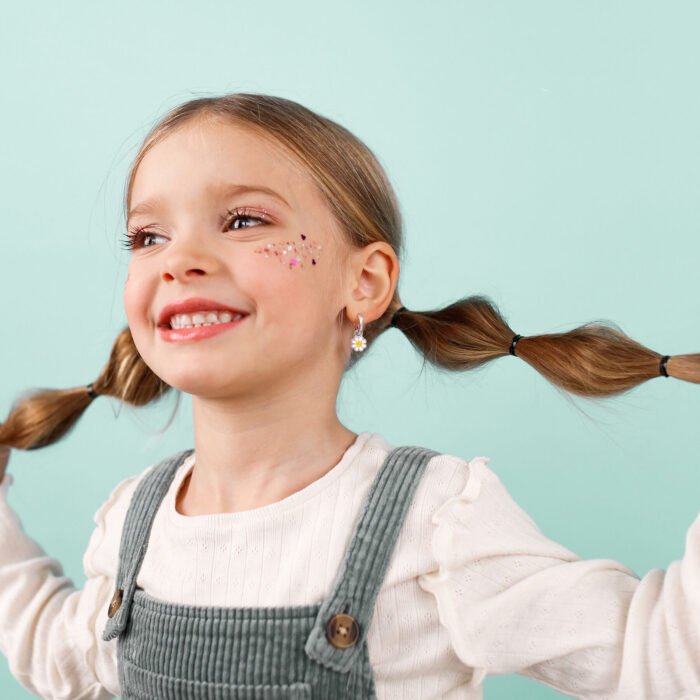 Сережки з підвісами 12х12 Ромашка Жовто-Білий - Зображення 3