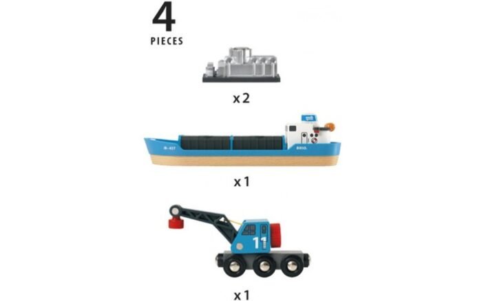 Корабель для залізниці BRIO з вагоном-краном (33534) - Зображення 2