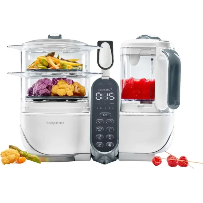 d6d14a74-0bee-4c3a-b6c3-e061940b6381 Блендер пароварка Nutribaby(+) white + 15 паучів для пюре - Зображення 1