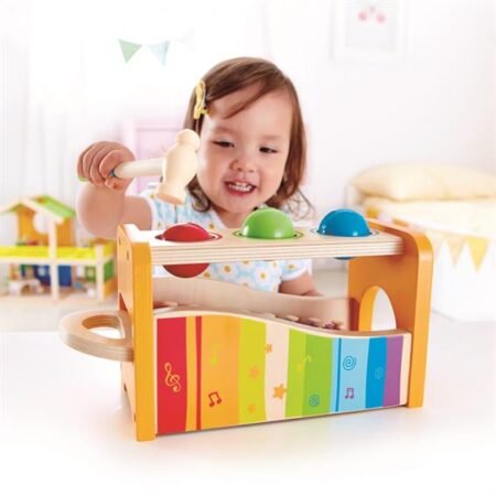 Іграшка-стукалка дерев'яна Hape Кульки та ксилофон (E0305) - Зображення 4