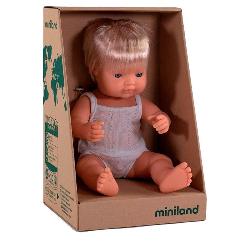 Кукла-пупс 38 см в белье, мальчик-европеец  Miniland