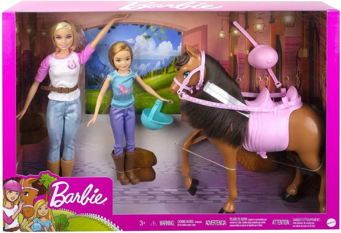 Ігровий набір Barbie 2 ляльки та поні