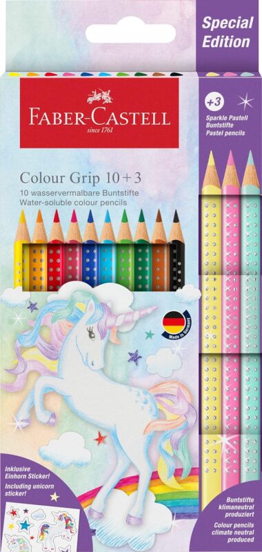 201542 КОЛЬОРОВІ ОЛІВЦІ 10КОЛ.+3КОЛ. PASTEL *UNICORN* КАРТОН.УПАК.