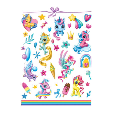 Дитячі тимчасові татуювання 1724 Солодкі єдинорожки