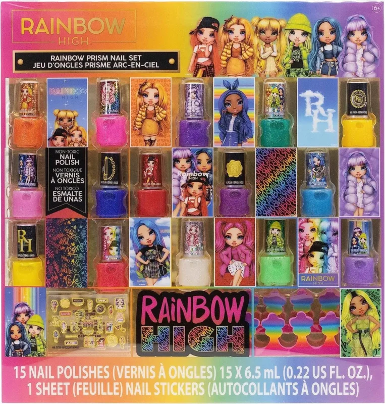 Набір для манікюру Rainbow High 15 лаків та наліпки