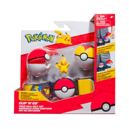 Игровой набор POKEMON W14 - ПОЯС С ПОКЕБОЛАМИ ПИКАЧУ (пояс, 2 покебола, игровая фигурка)