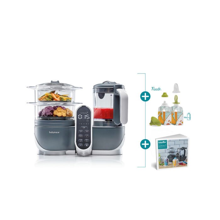 a108463_1 Блендер-пароварка Babymoov Nutribaby+ grey+набір Foodii - Зображення 1