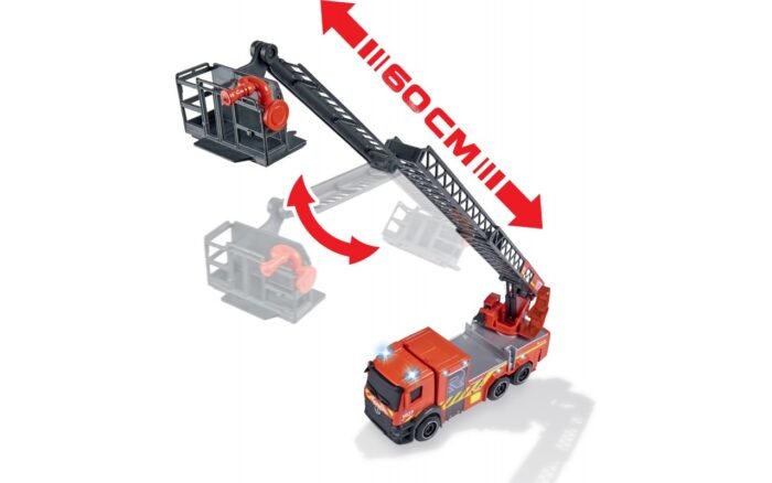 Пожежна машина *Мерседес* з телескопічною драбиною, зі звук. та світл. еф., довж., 23 см, 3+ - Зображення 7