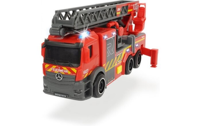 Пожежна машина *Мерседес* з телескопічною драбиною, зі звук. та світл. еф., довж., 23 см, 3+ - Зображення 4