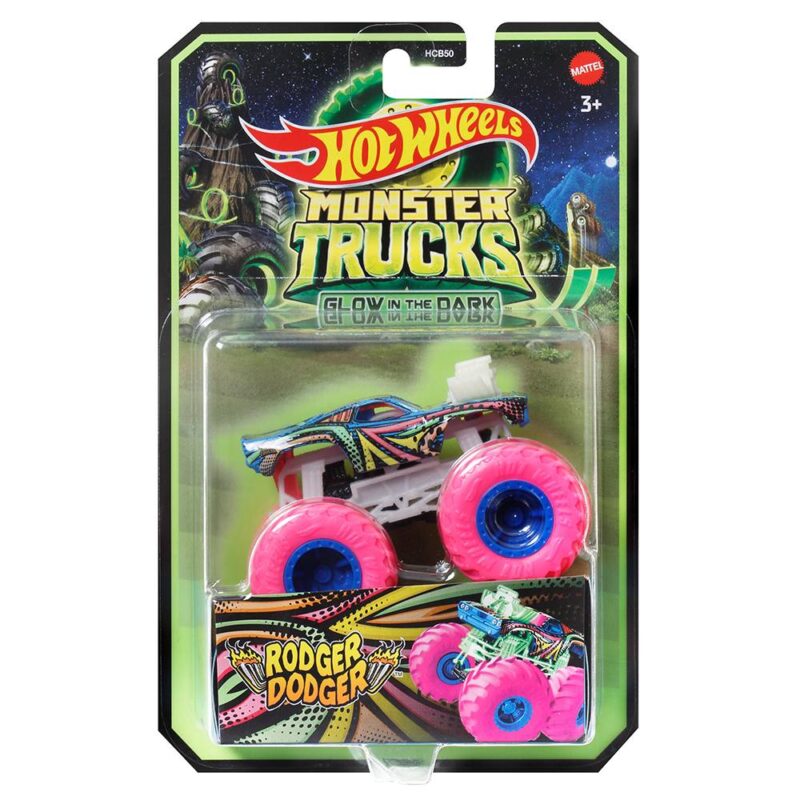 Базова машинка-позашляховик 1:64 *Сяючі в темряві* серії *Monster Trucks* Hot Wheels