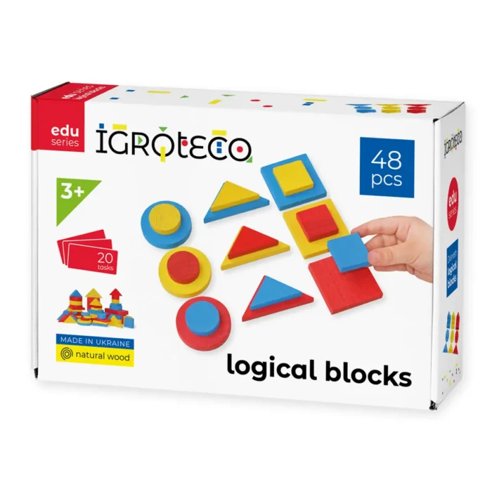 Дерев'яні логічні блоки 48ел. (методика Дьєнеша) - Зображення 1