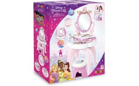 Столик з дзеркалом *Дісней.Принцеси Перукарня* 2 в 1, зі стільчиком, з аксес., 49х36х94 см, 3+