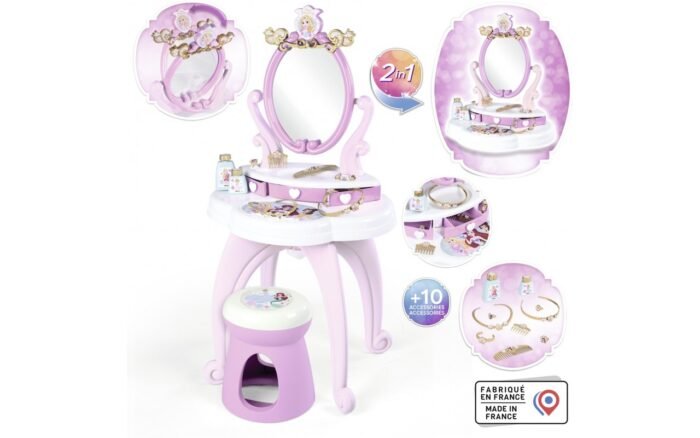 Столик з дзеркалом *Дісней.Принцеси Перукарня* 2 в 1, зі стільчиком, з аксес., 49х36х94 см, 3+ - Зображення 3