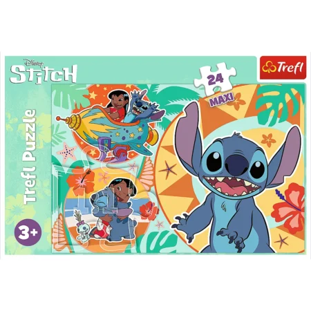 Пазли - (24 елм. MАХІ) -  Веселий день Лоли та Стітча /Trefl