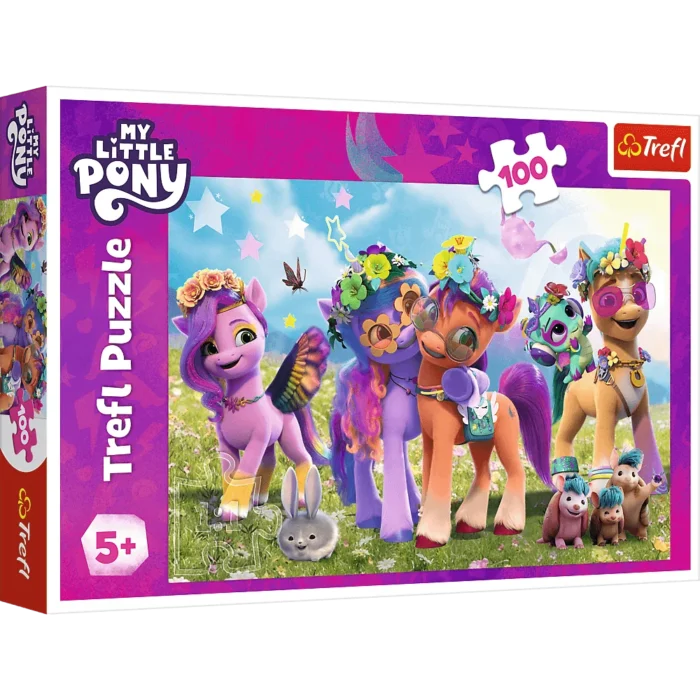 Пазли - (100 елм.) -  Веселі поні  / Trefl - Зображення 1