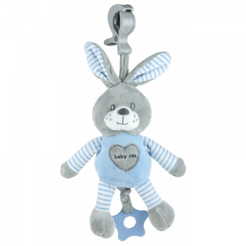 Плюшева підвіска музична Baby Mix STK-19393BR Кролик блакитний (40858, blue, блакитний)