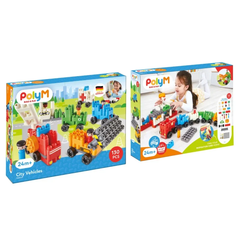 Конструктор Hape PolyM Міська техніка 130 ел.