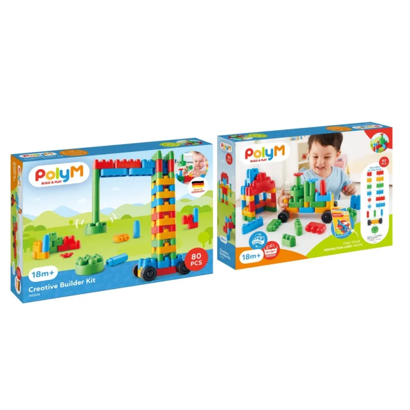 Конструктор Hape PolyM Будівельник 80 ел.