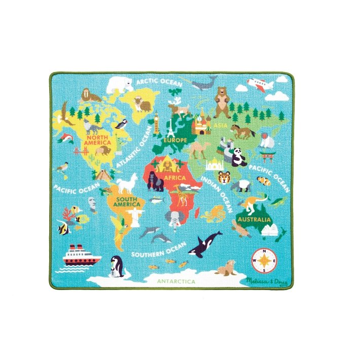 2fhk9i6zw5u383ydwvbyq711pdd8dumi Ігровий килимок Мапа світу Melissa&Doug (MD15194) - Зображення 1