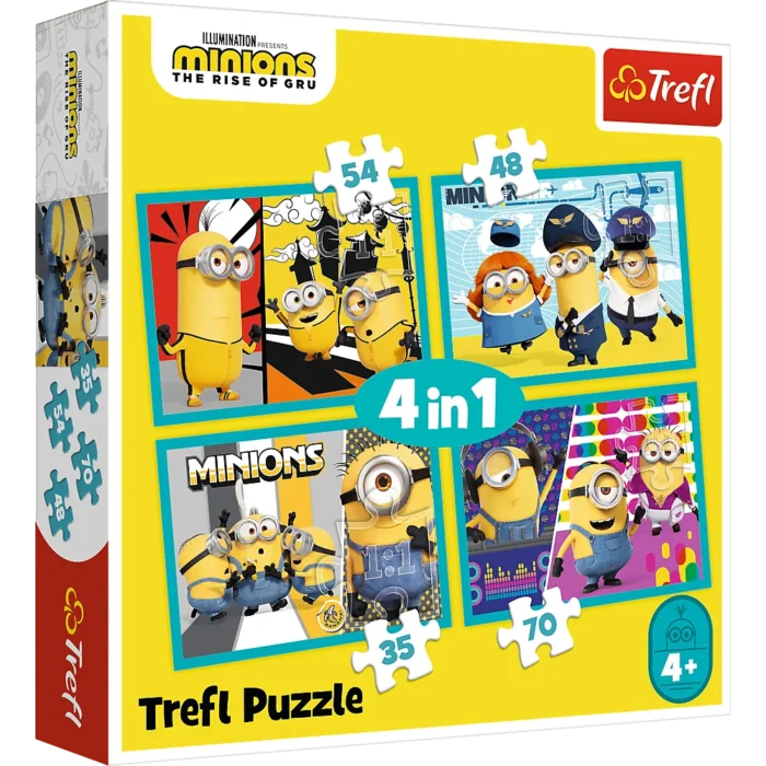 Пазли - (4в1) -  Веселий світ  / Друзяки/Trefl - Зображення 1