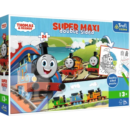 Пазли + розмальовка - (24 елм.SUPER МАХІ) -  Подорож  / Томас та його друзі /Trefl
