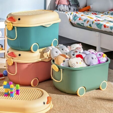 2044005 Багатофункціональний ящик для зберігання іграшок  Каченя Блу , на колесах, середній - Зображення 4